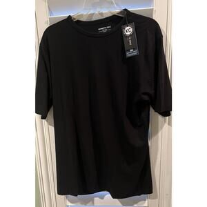 Kenneth Cole Large Mobility Knit T-Shirt Black Super Soft $49